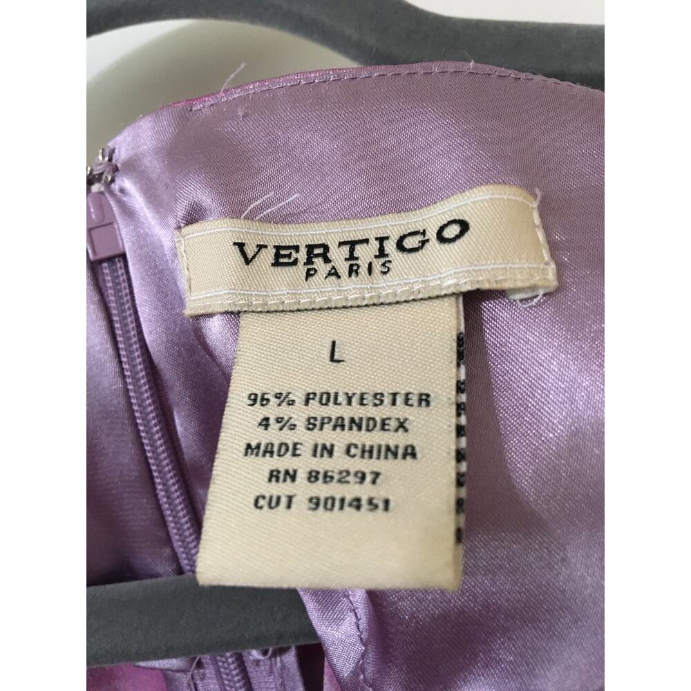 Vertigo Paris Large Pink Lavender Maroon White Gray Belted Kimono Sleeve Dress - Picture 4 of 4